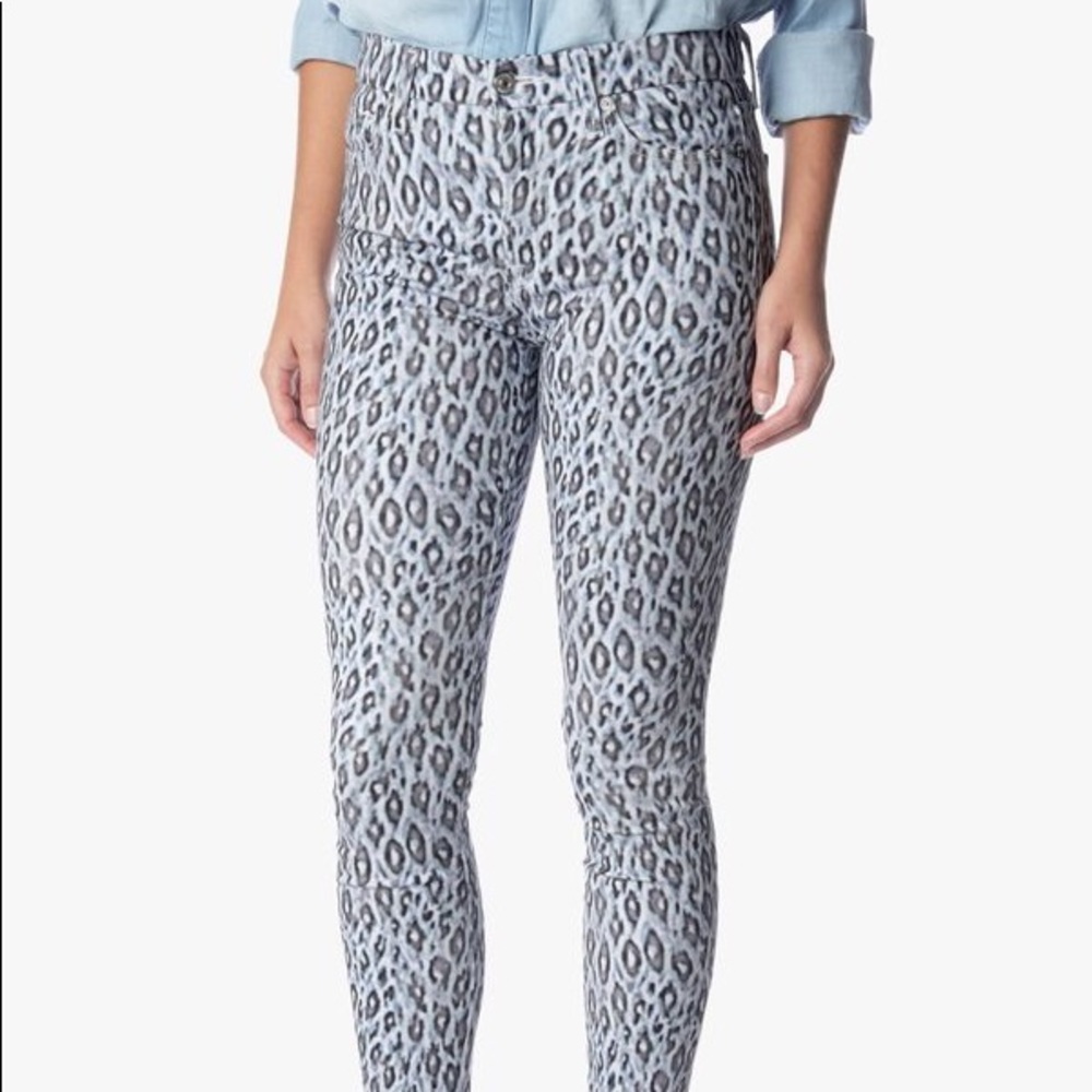 5[7ForAllMankind] White and Blue leopard ankle